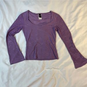 y2k purple top bell sleeves medium